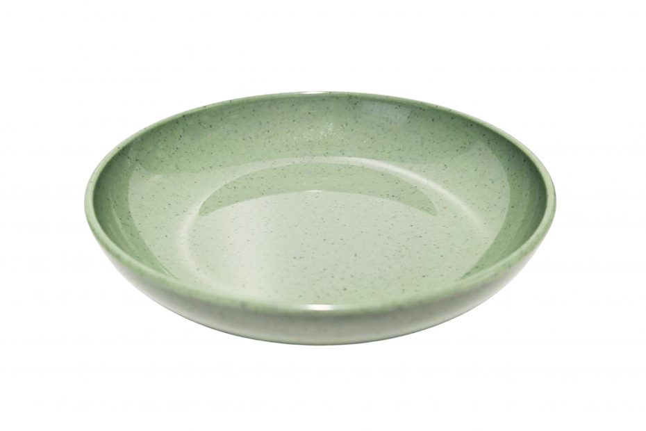 18cm Green Speckled Walled Bowl