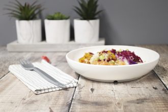 Rice Dish Served in White Walled Bowl